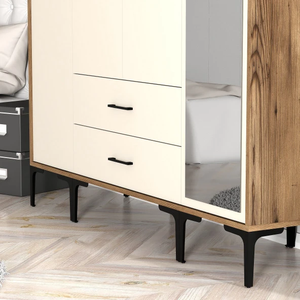 Variant Mobilya Kumsal 4 Kapılı (Str) Gardrop - Lidya / Krem - 2