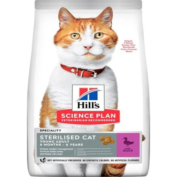 Hills Young Sterilised Ördekli Kısırlaştırılmış Kedi Maması 3 kg