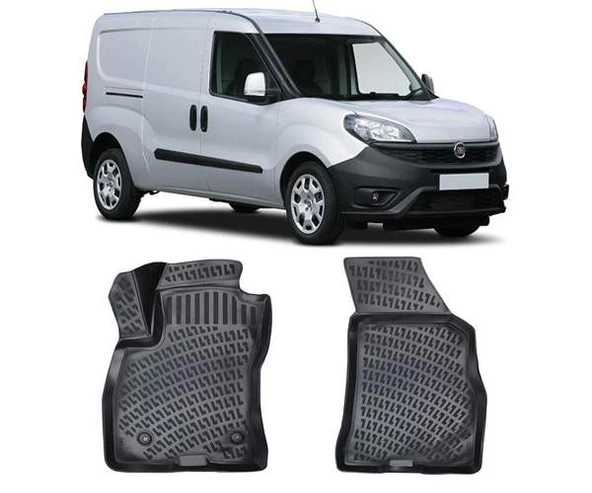 Rizline Fiat  Doblo PANELVAN (2 Parça) 2015 Sonrası  3D Havuzlu Paspas Siyah