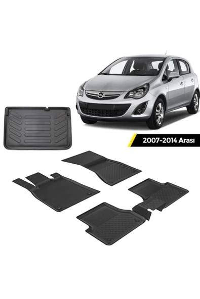Opel  Corsa D 2007-2014 4.5D Sahler Paspas ve Rizline 3D Bagaj Havuzu ürün görseli
