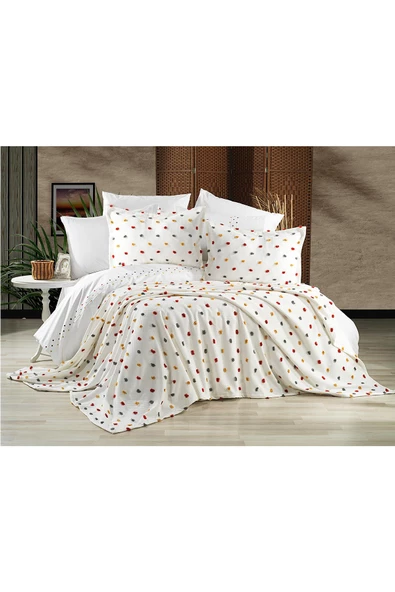 Ash Pike Takımı ( Yatak Örtüsü ) Seti Çift Kişilik Pamuklu 3 Parça Yumuşak Günlük - 8