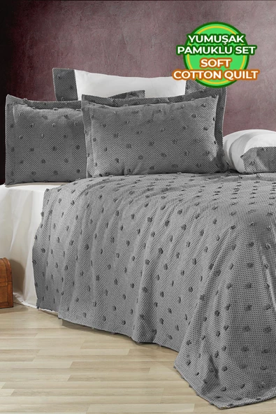 Ash Pike Takımı ( Yatak Örtüsü ) Seti Çift Kişilik Pamuklu 3 Parça Yumuşak Günlük