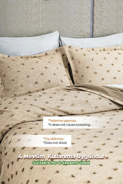 Ash Pike Takımı ( Yatak Örtüsü ) Seti Çift Kişilik Pamuklu 3 Parça Yumuşak Günlük - 11