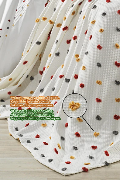 Ash Pike Takımı ( Yatak Örtüsü ) Seti Çift Kişilik Pamuklu 3 Parça Yumuşak Günlük - 7