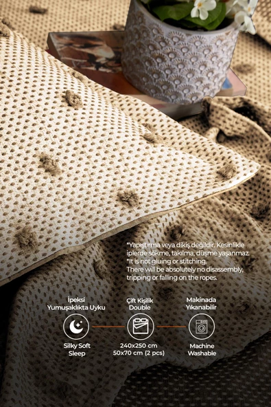 Ash Pike Takımı ( Yatak Örtüsü ) Seti Çift Kişilik Pamuklu 3 Parça Yumuşak Günlük - 10