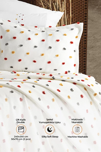 Ash Pike Takımı ( Yatak Örtüsü ) Seti Çift Kişilik Pamuklu 3 Parça Yumuşak Günlük - 6