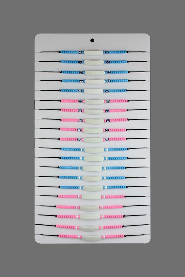 İsme Özel 20 Adet Pembe Mavi Bileklik