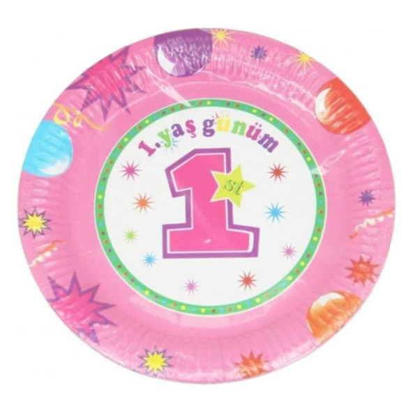 Kullan At Karton Tabak 1 Yaş Günüm 10 Adet