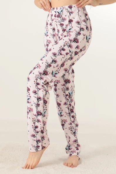 Doremi Bayan Çiçek Desenli Pijama Altı - 4