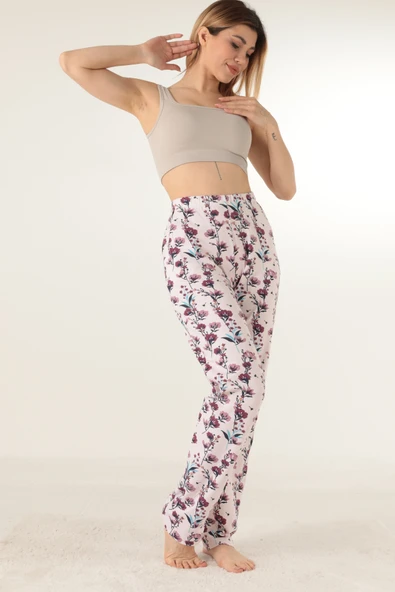 Doremi Bayan Çiçek Desenli Pijama Altı - Resim 12