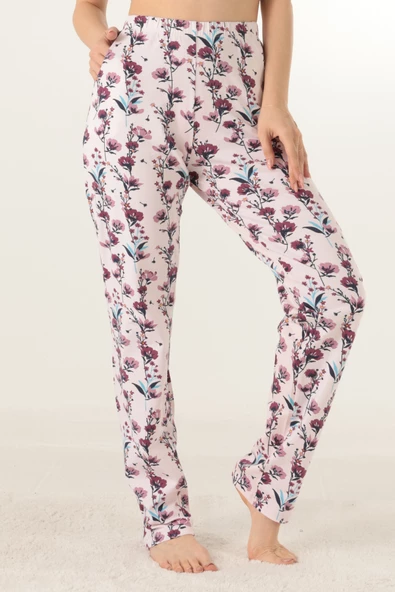 Doremi Bayan Çiçek Desenli Pijama Altı - 7