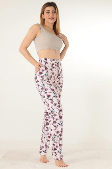 Doremi Bayan Çiçek Desenli Pijama Altı - Resim 9