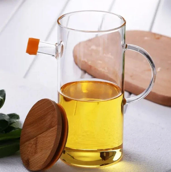 Rossel Premium Alisa 800 ml İkili Bambu Kapaklı Cam Yağlık P/CAM-401276 - 4