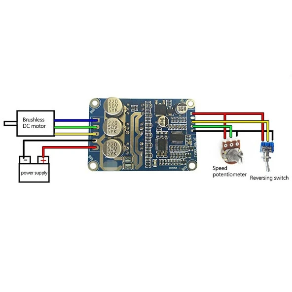12-36v Dc 15a 500w Fırçasız Motor Sürücü Hall Sensörsüz ürün görseli 1