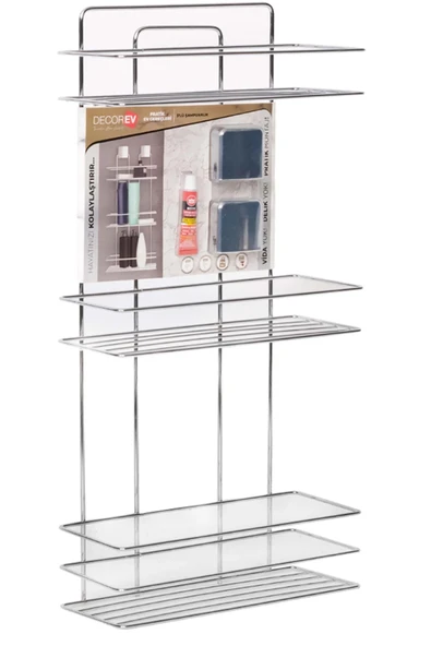 Decorev 5931 Şampuanlık Kristal Lamalı Üç Katlı Beyaz
