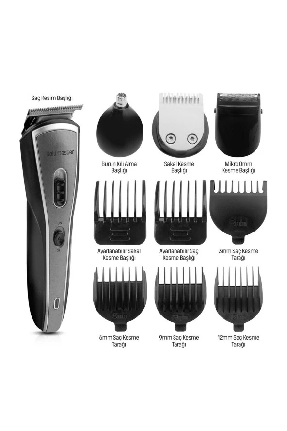 GOLDMASTER Paslanmaz Çelik 9in1 Standlı Erkek Bakım Seti - 4
