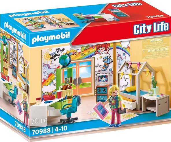 Playmobil 70988 Şehir Hayatı Modern Ev Lüks Genç Odası, eğlenceli, yaratıcı rol yapma, oyun setleri 4 yaş ve üzeri çocuk