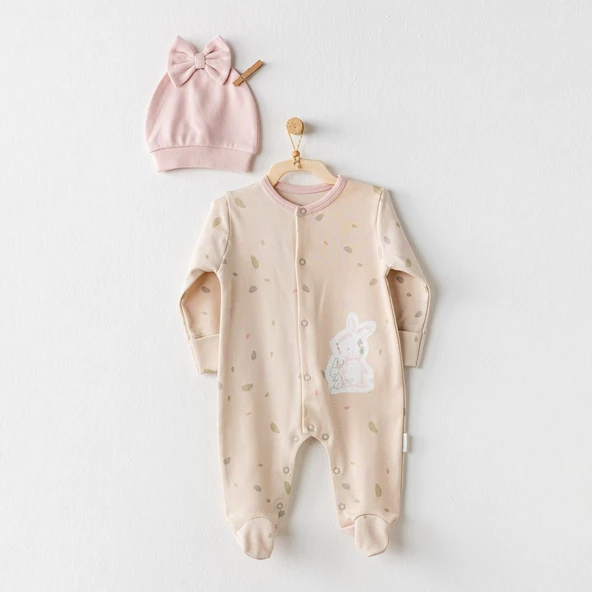 Andywawa AC24079 Baby Casual Bebek Tulum Takım Beige