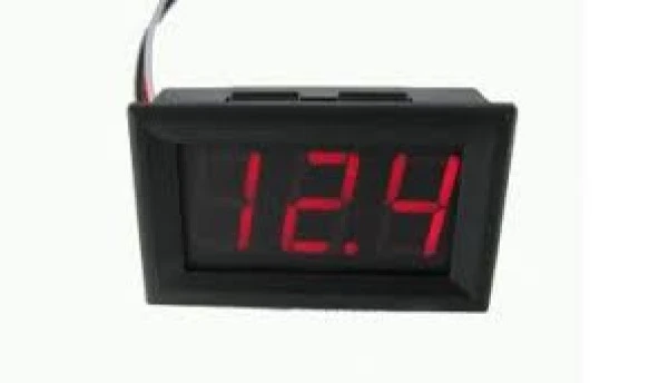 H27V 0.56" 3.5-30V 2 Kablolu Dc Kırmızı Voltmetre ürün görseli 1