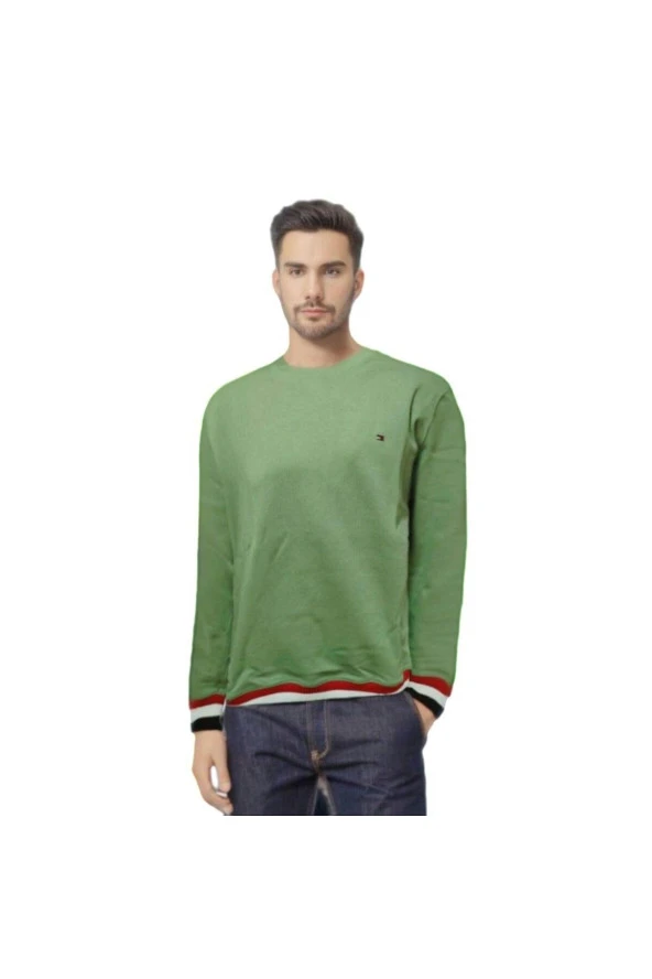 Erkek Sweatshirt Pique Kumaş\\Regular Fit////Haki - 3