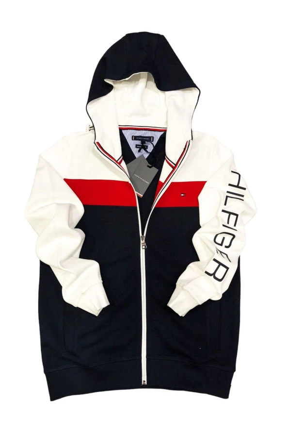 Erkek Sweatshirt Fermuarlı Yandan cepli Kapüşonlu, Soft Pique Kumaş//Regular Fit - 2