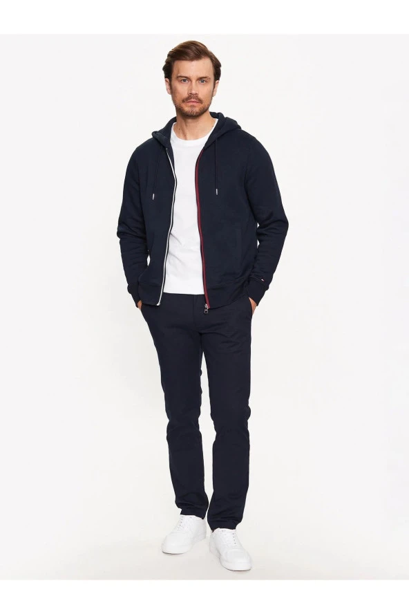 Erkek Fermuarlı Kapüşonlu Sweatshirt Regular Fit///SİYAH - 2