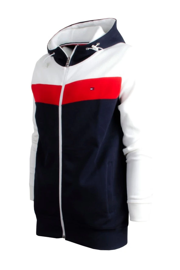 Erkek Sweatshirt Fermuarlı Yandan cepli Kapüşonlu, Soft Pique Kumaş//Regular Fit - 4