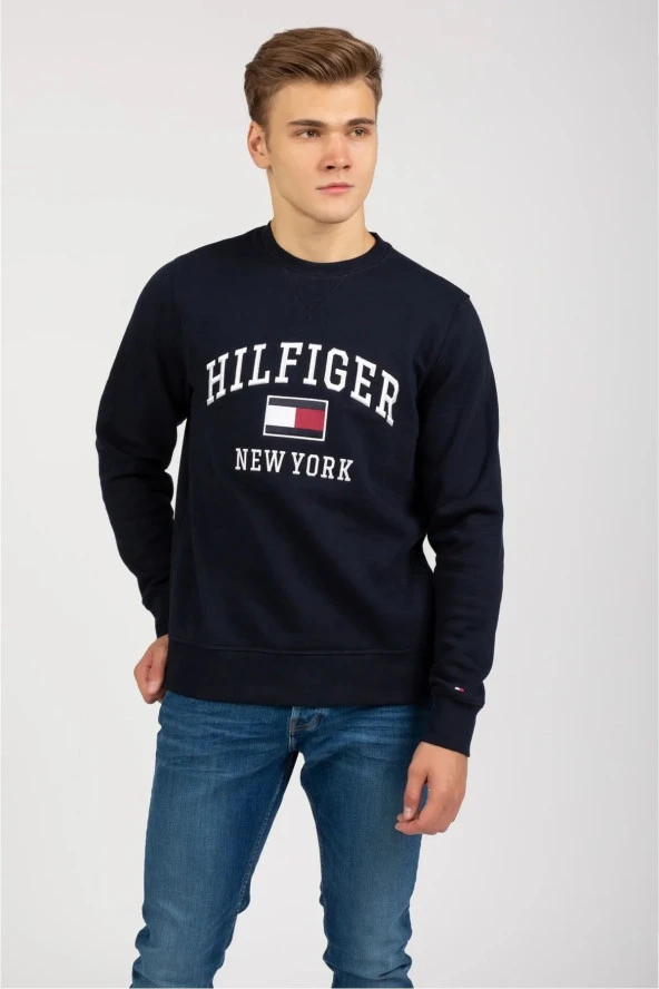 Erkek Varsıty Sweatshırt 0 Yaka// //KOYU //LACİVERT - 4