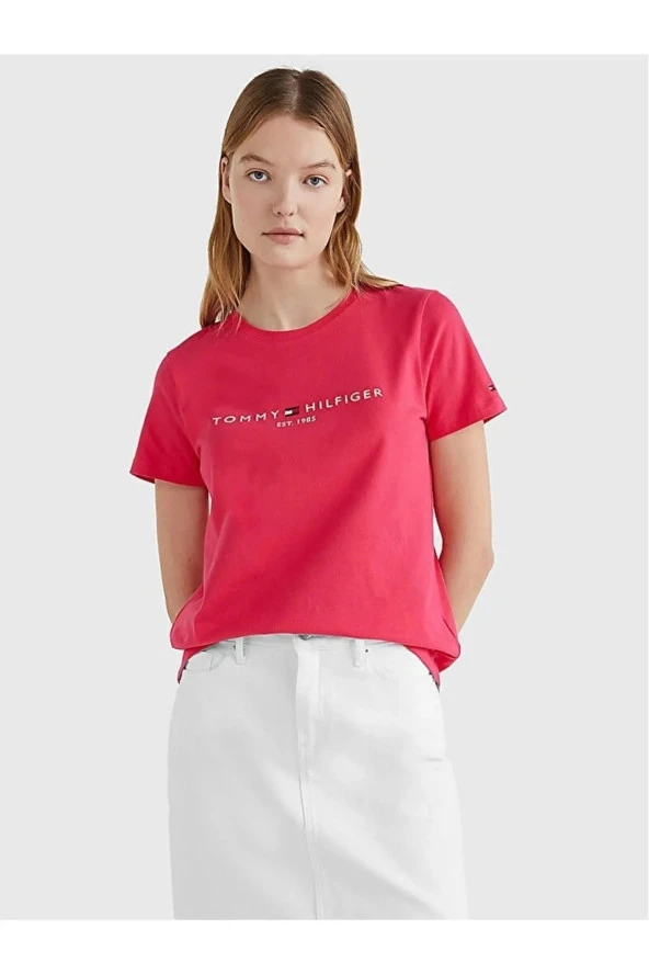 Tommy Hilfiger Fusya Bayan HERITAGE C-NK T-SHIRT