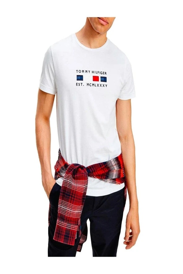 Tommy Hilfiger Regular Fit  T-shirt Four Flags Bianco