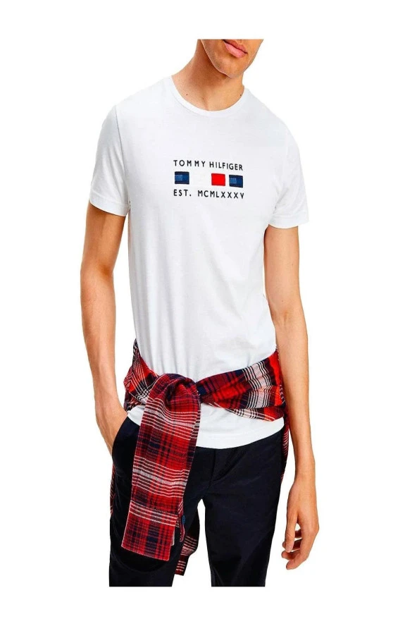Tommy Hilfiger Regular Fit T-shirt Four Flags Bianco