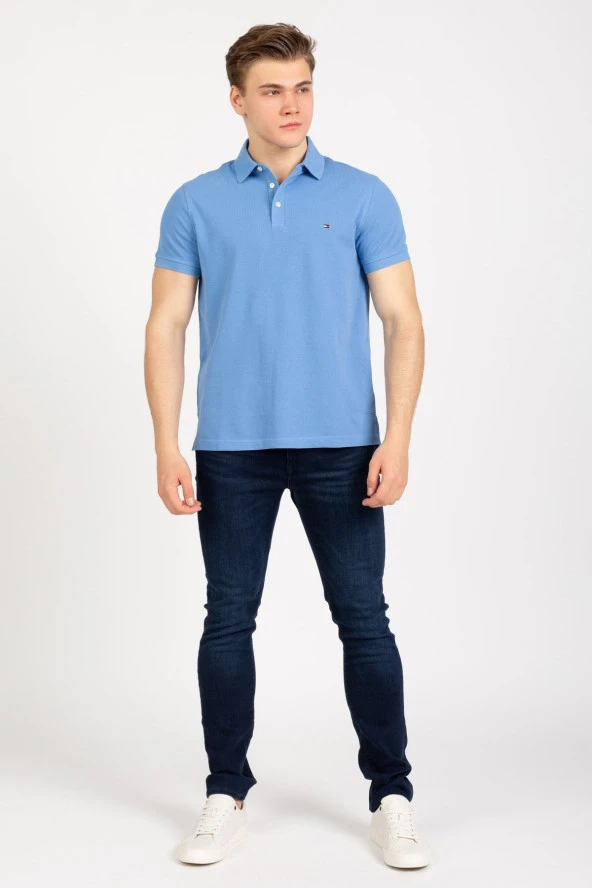 //Gök Mavi Slim Fit Pike Polo T-shirt - 2