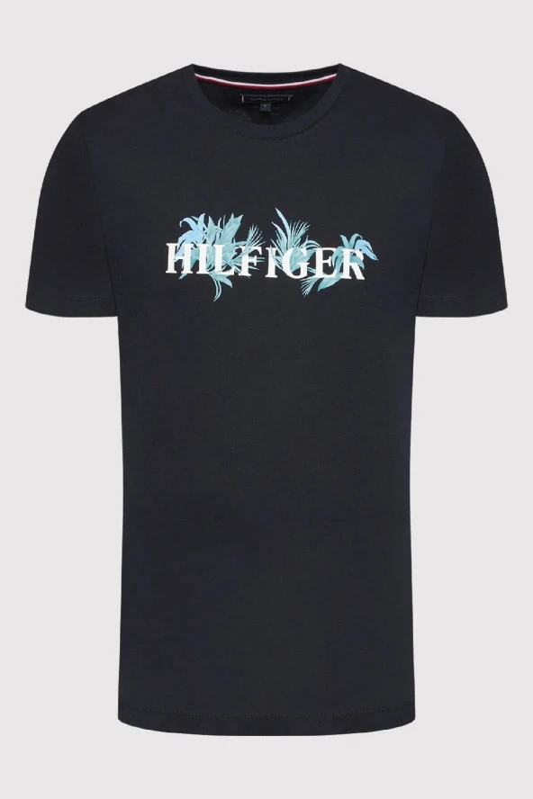 DARK BLUE Regular Fit Palmiye Çiçekli T-Shirt - 5