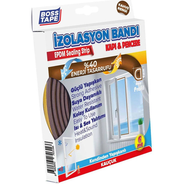 Bosstape Epdm Pencere İzolasyon Kahverengi 9MMX6MT - 2