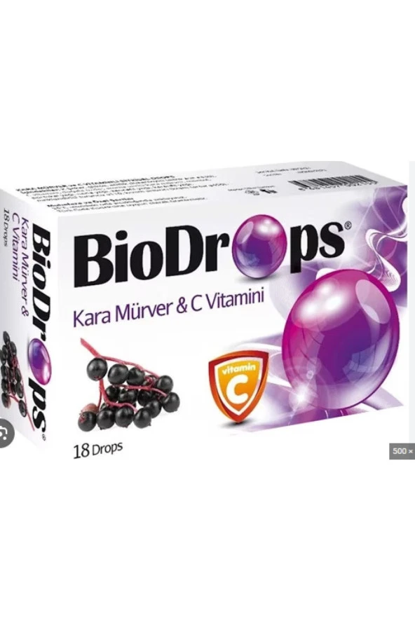 Biodrops Kara Mürver C Vitamini 18 Adet Pastil