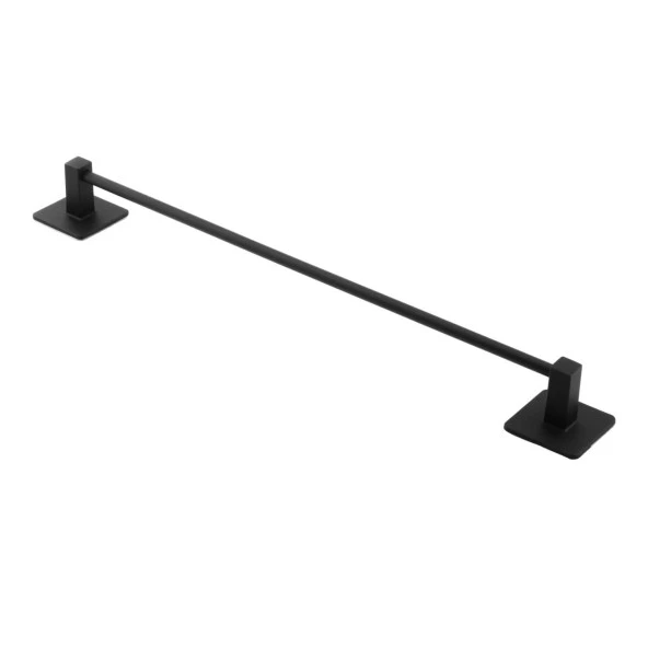 Yapışkanlı Tuvalet Lavabo Banyo Mutfak Havlu Standı Askısı Paslanmaz Metal Siyah Bez Havluluk Uzun 40 cm - Resim 2