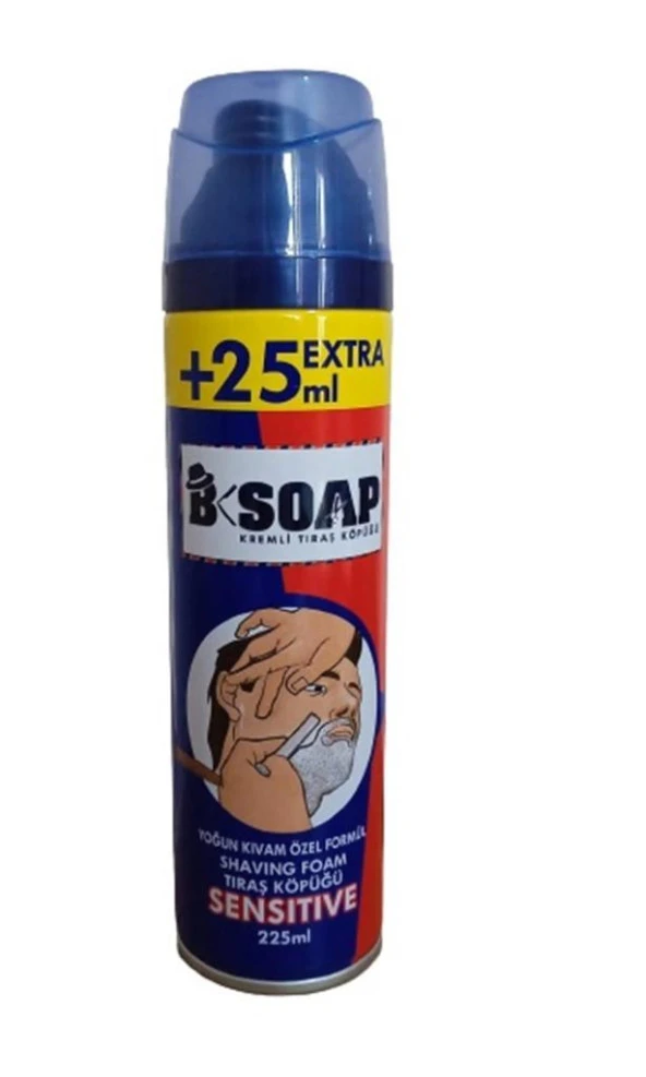 B Soap Kremli Tıraş Köpüğü Sensitive 225ml