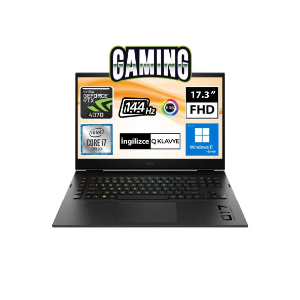 HP Omen 17-CM2000TT 7N900TT05 i7-13700HX 64GB 1TBSSD RTX4070 17.3" FullHD W11H Taşınabilir Bilgisayar