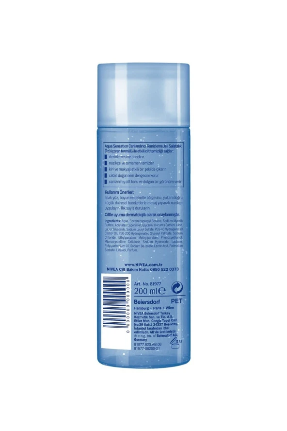Nivea Yüz Temizleme Jeli Aqua Sensation Canlandırıcı 200 ml X2 Adet, Makyaj Süngeri Hediye - 3