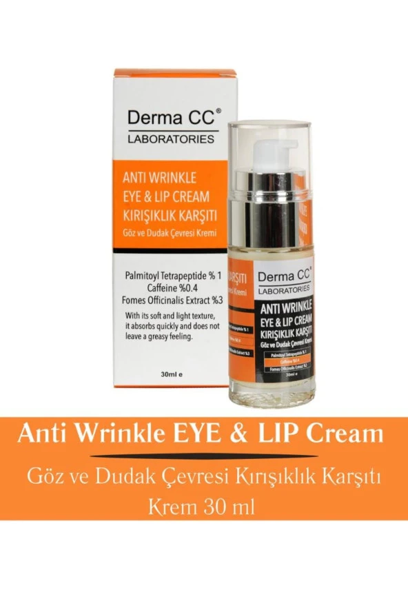 Derma CC LABORATORIES Anti Wrinkle Eye&lip Cream - Göz Ve Dudak Çevresi Kırışık Karşıtı Krem 30 ml