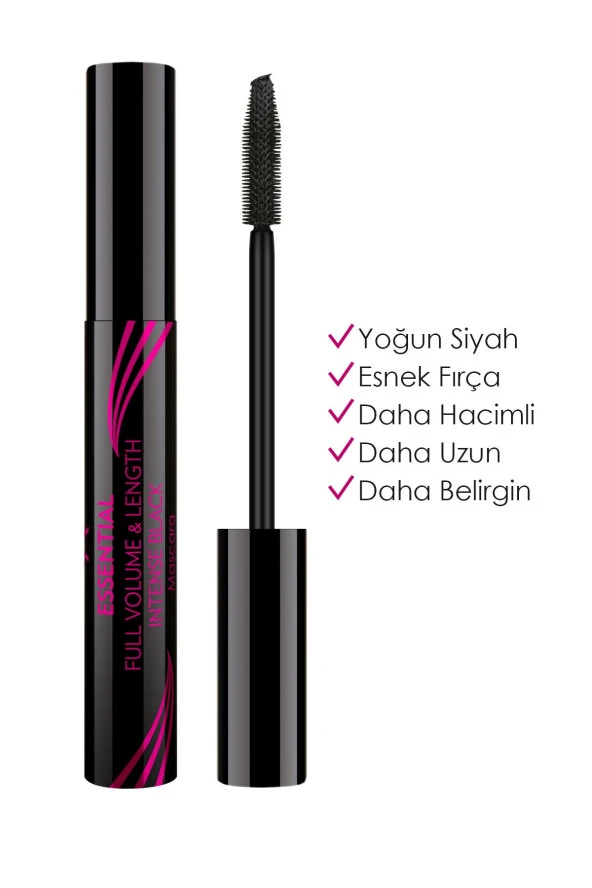 Golden Rose Essential Full Volume&Lenght Mascara - Intense Black - Hacim Veren Maskara