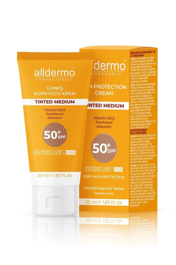 Alldermo Tinted Medium Güneş Koruyucu Krem Spf 50 50 ml