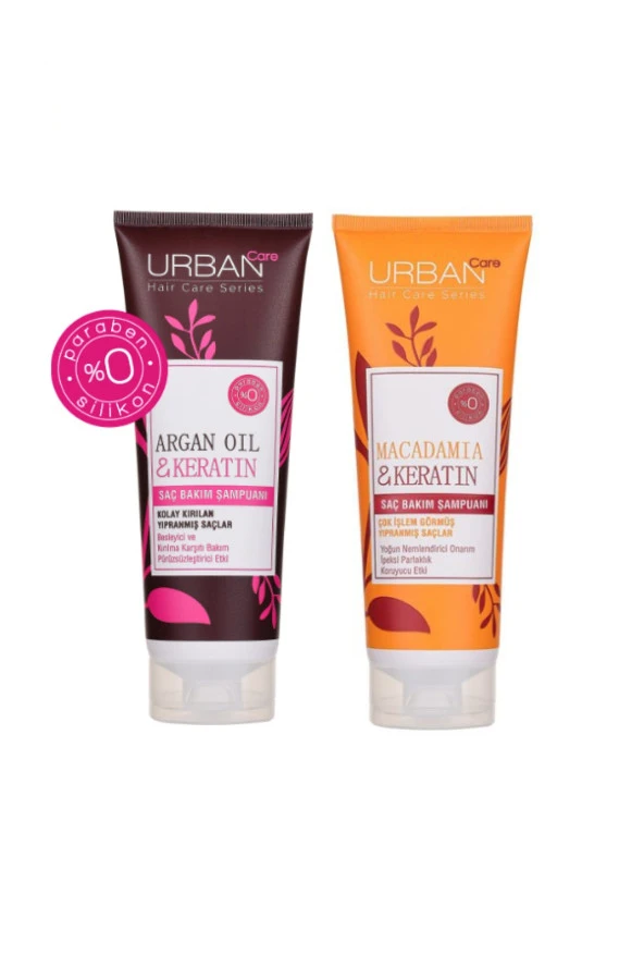 Urban Care Argan Yağlı Besleyici Saç Bakım Şampuanı 250 ml + Macadamia Şampuan 250 ml