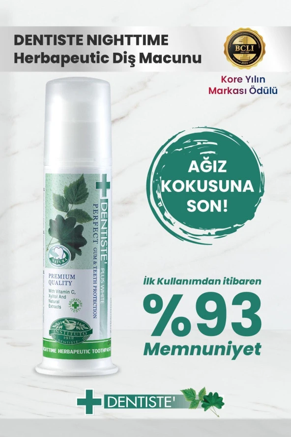 Dentiste Plus Dentiste Nighttime Herbapeutic Ağız Kokusu Önleyici Pompalı Diş Macunu 120gr - Resim 2
