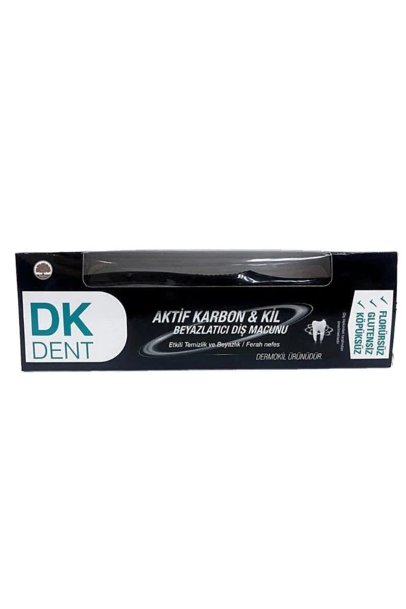 Dkdent Aktif Karbon & Kil Beyazlatıcı Diş Macunu 75 Ml (diş Fırçası Hediyeli)