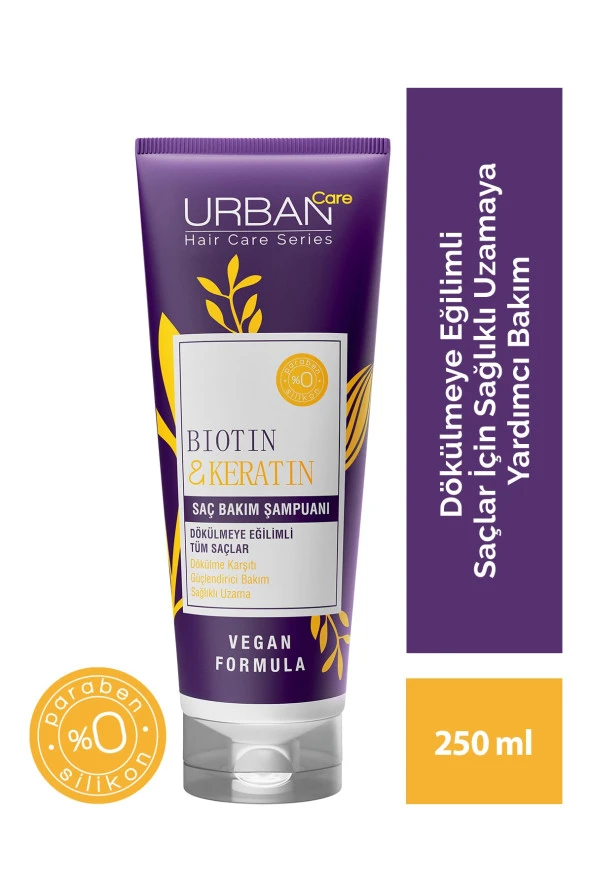 Urban Care Biotin&keratin Dökülmeye Eğilimli Saçlara Özel Şampuan-vegan-250ml
