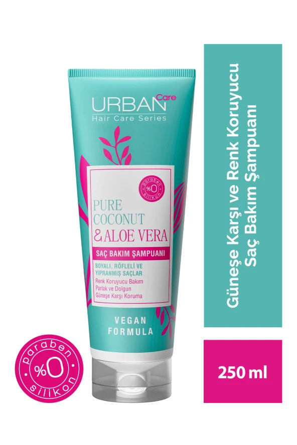 Urban Care Pure Coconut&Aloe Vera Boyalı Saçlara Özel Renk Koruyucu Şampuan-250Ml-Vegan