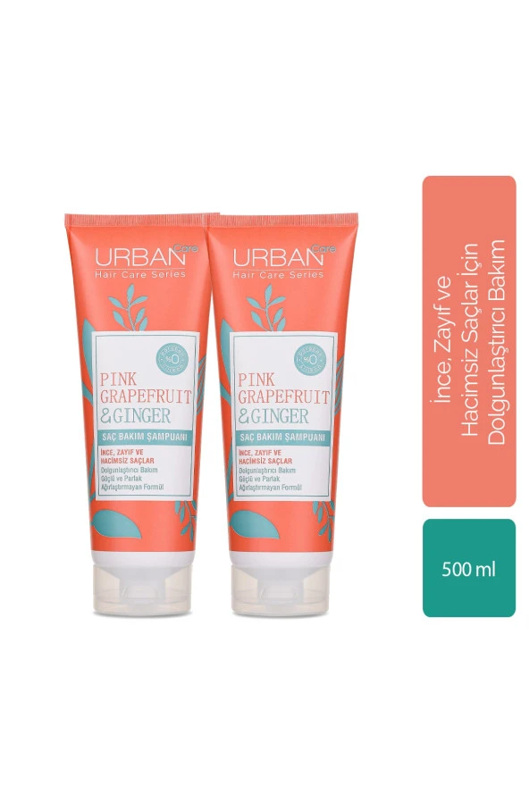 Urban Care Pink Grapefruit & Ginger Ince Telli Saçlar Için Dolgunlaştırıcı Şampuan 2x250 Ml-vegan