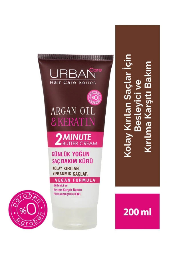 Urban Care Argan Oil&keratin Kolay Kırılan Yıpranmış Saçlara Özel Yoğun Saç Bakım Maskesi-200 ml