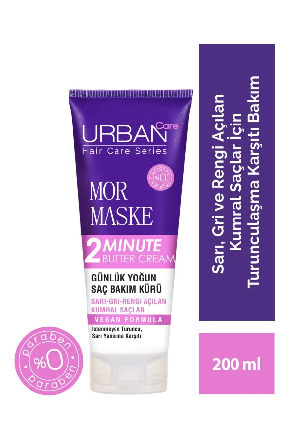 Urban Care Turunculaşma Karşıtı Mor Günlük Yoğun Saç Bakım Maskesi-200ML-Vegan